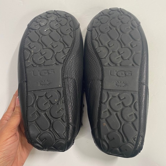 UGG x Telfar Black Leather Shearling‎ Lined Moccasin Slippers Shoes - Picture 7 of 7